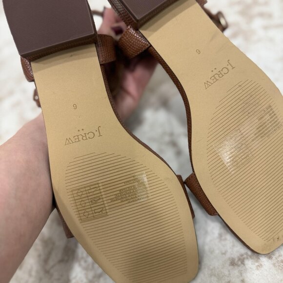 J.Crew Sandals Womens Size 6 Ankle Strap Square Toe Buckle Low Heel Strappy - Picture 7 of 8